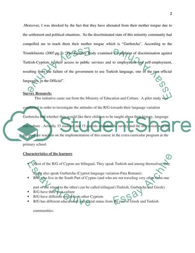 Teaching Gurbetcha as a Mother Language to Turkish Cypriot Roma-Gurbeties Children