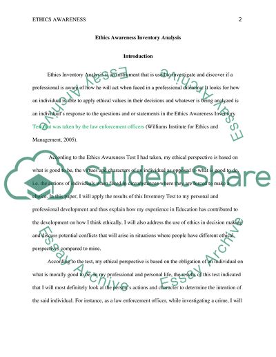 Ethics Awareness Paper