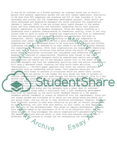 Coaching Leadership Development