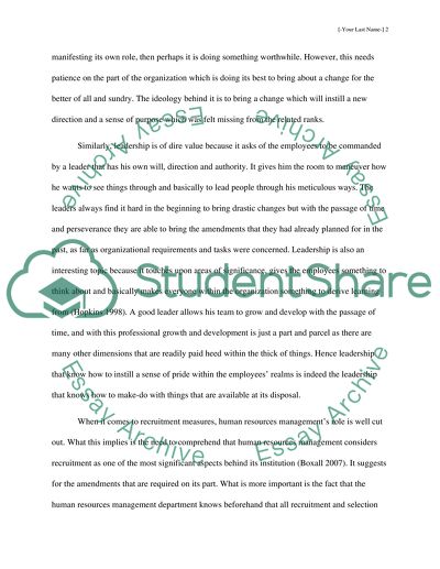 Human resources management