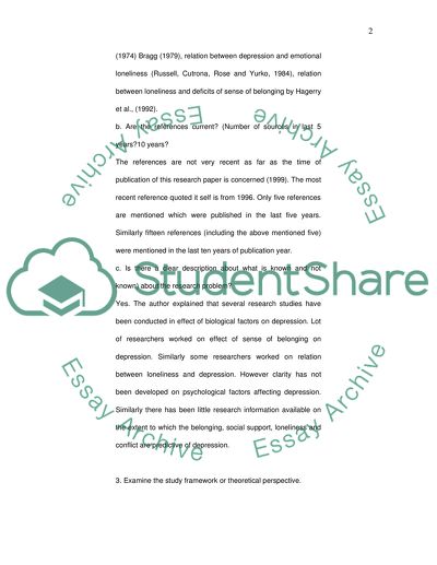 The Effects of Sense of Belonging, Social Support, Conflict, and Loneliness on Depression