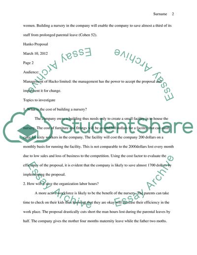 Installing a Nursery in the Work Place