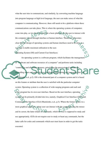 Designing Human Interfaces for Operating Systems