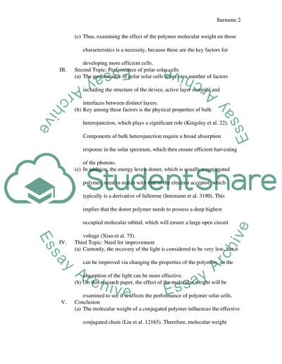 Oes the molecular weight of polymers affect the performance of polymer (organic) solar cells
