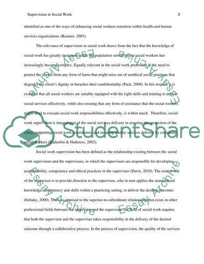 Supervision in Social Work