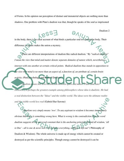 The Concept of Dualism in Philosophy