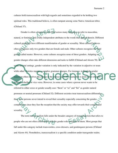 The Term Transsexualism