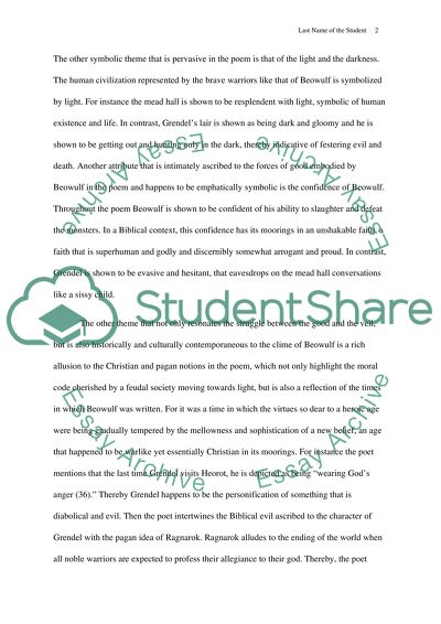 How is the conflict between good and evil portrayed in beowulf