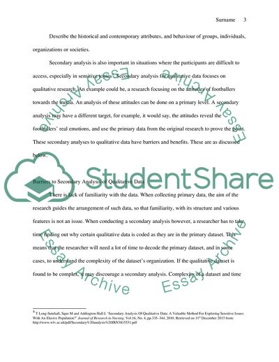 The Principal Barriers to Secondary Analysis of Qualitative Data