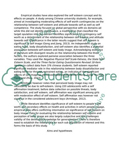 The Relationship between Appearance Self-Esteem