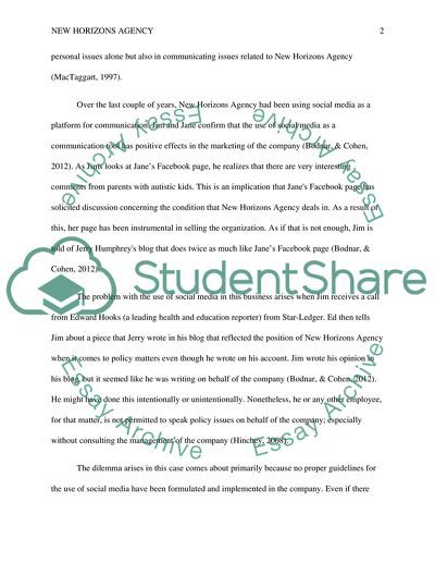 Social Media Problem: New Horizons Agency