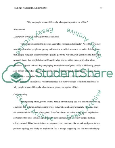 Why do people behave differently when gaming online vs. offline