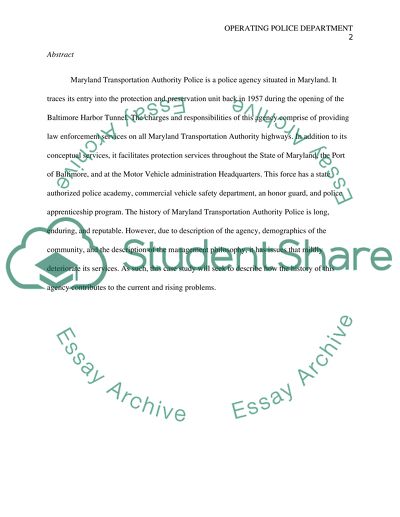 Case study on operating police department