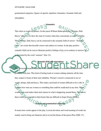 Stylistic Analysis in the Poetry