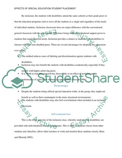 Special education student placement