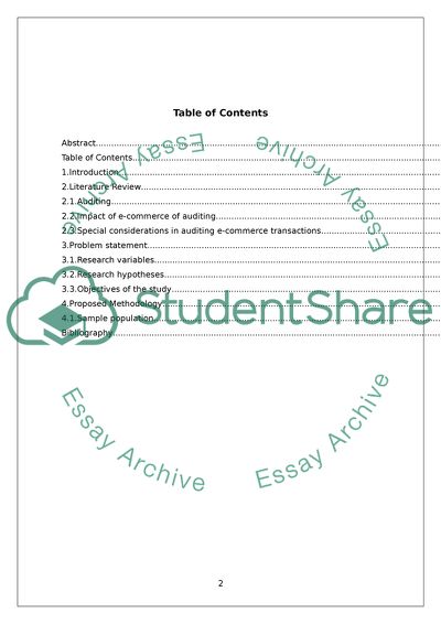 Impact of E-Commerce of Auditing