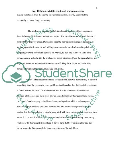 Child and adolescent development essay image