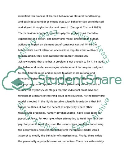 The Key Elements of the Major Personality Theories