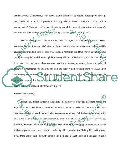 Discuss who is responsible for creating a Broken Britain