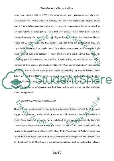Pre-Modern Globalisation