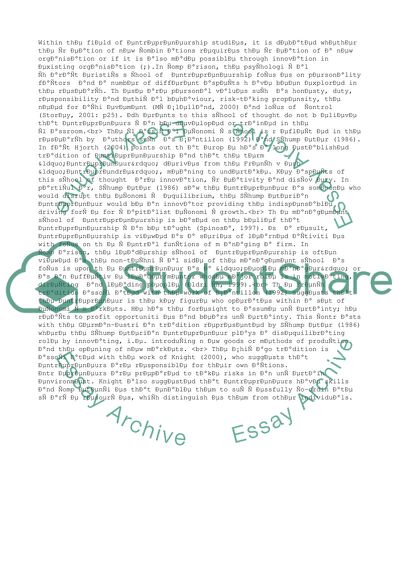 Entrepreneurship and Enterprise Activity