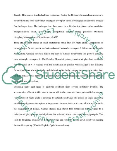 The Krebs Cycle And Its relationship to Aerobic and Anaerobic Metabolism & Acid base balance