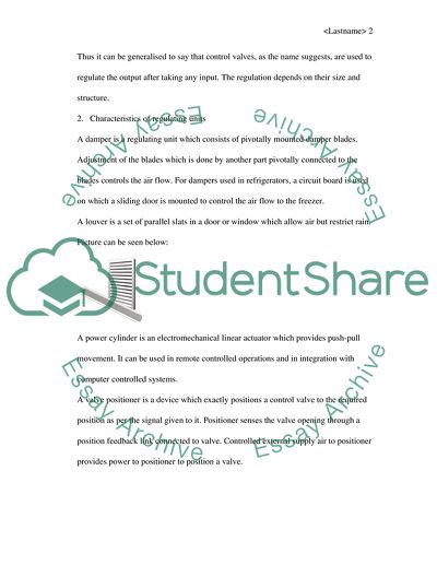 Principle Operations of the Regulation Units