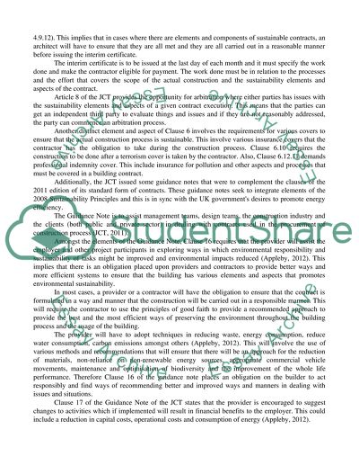 Sustainability Principles in Conditions of Contract & NEC &JCT SBC Compared