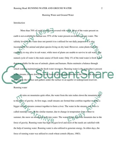 Running Water vs Groundwater
