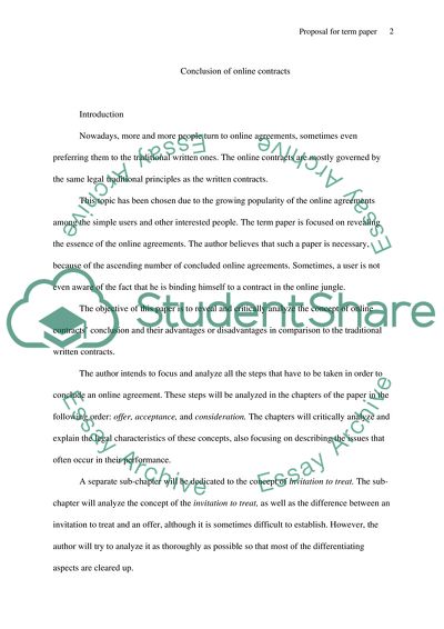 Conclusion of Online Contracts