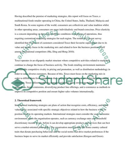 Marketing Strategies For Growth Overseas At Tesco