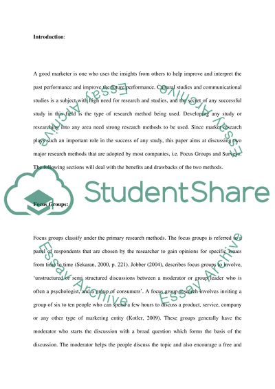 The Benefits and Drawbacks of the Focus Groups and Surveys