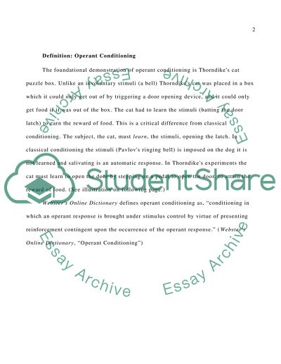 Operant Conditioning