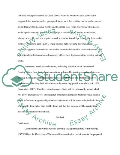 The Effect of Advertising and Food Intake