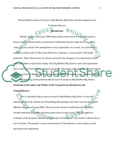 HP5S: Social Program Evaluation of Big Brother/Big Sister