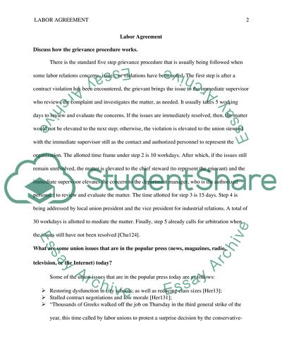 Examine how a labor agreement is administered