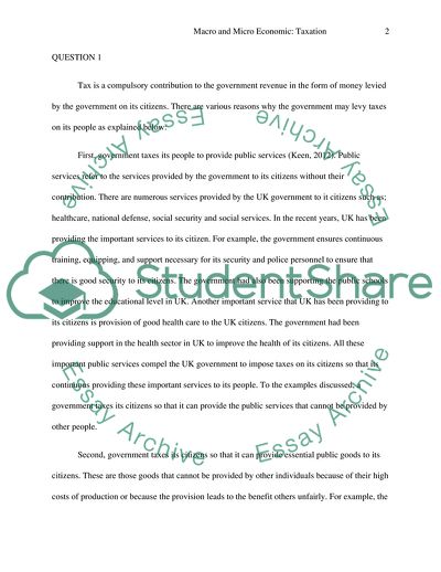 Macro and Micro Economic: Taxation