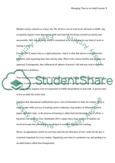 Managing Time as an Adult Learner