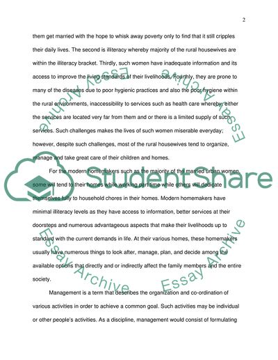 Housewife and Successful Managers