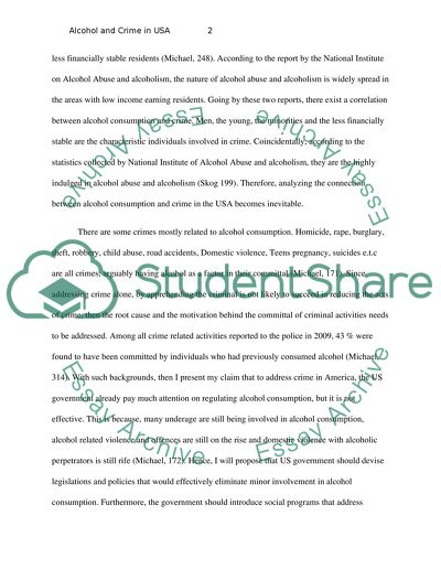Alcohol and Crime in the USA