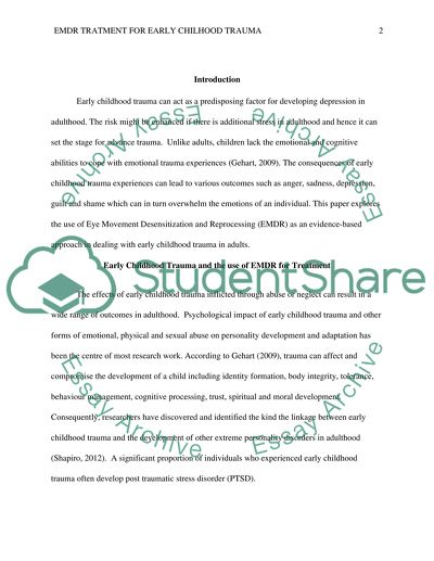 EMDR Treatment for Early Childhood Trauma