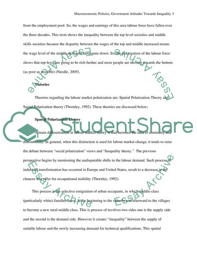 Macroeconomic Policies, Government Attitudes towards Inequality