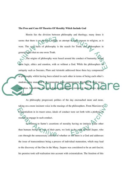 Is Sartres Existentialist account of morality more preferable than that based on the existence of God