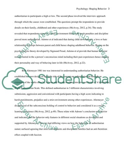 Shaping Behavior of a Person