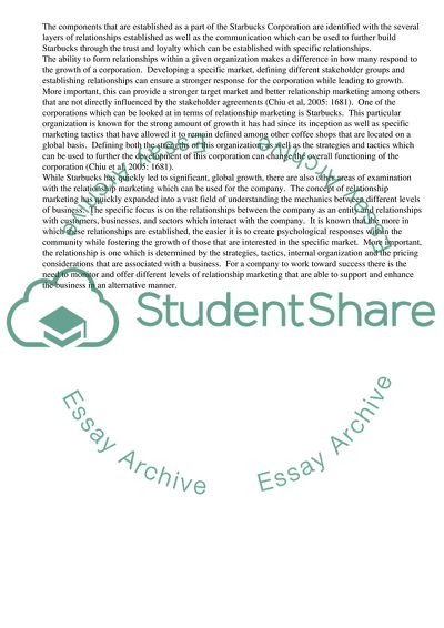 Relationship Management in Starbucks Corporation