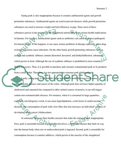 Effects of Eating Pork