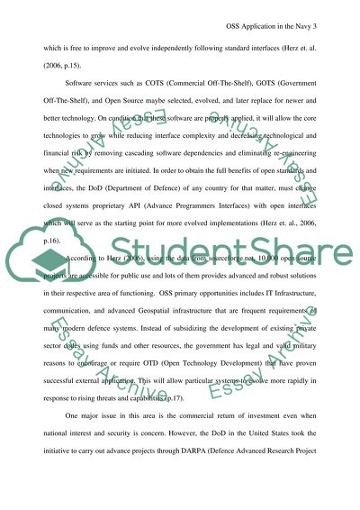 Open Source Systems Application in the Navy