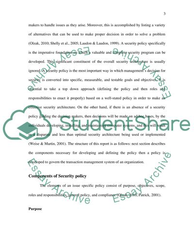 Developing Security Policy