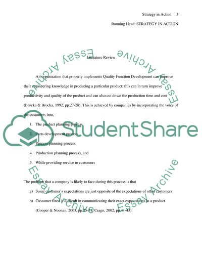 Quality Function Development