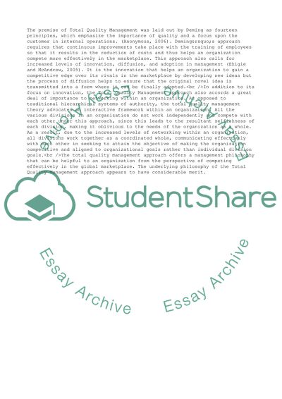 Total Quality Management